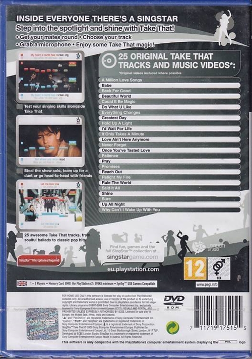 Singstar Take That - i Folie - PS2 (AA Grade) (Genbrug)